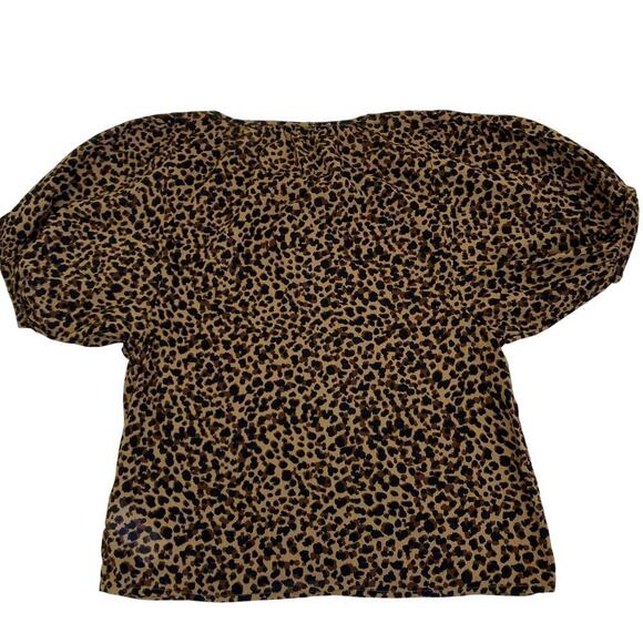 Madewell Balloon-Sleeve Button-Up Top in Painted Leopard Lightweight Sz S - Picture 13 of 16